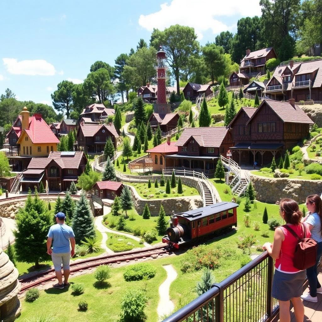 Mini Mundo em Gramado com miniaturas e trenzinho