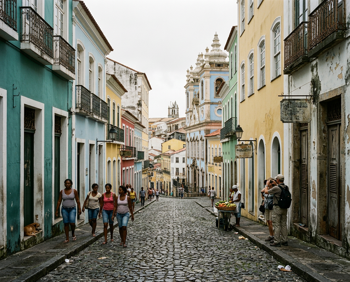 Casas coloridas do Pelourinho em Salvador